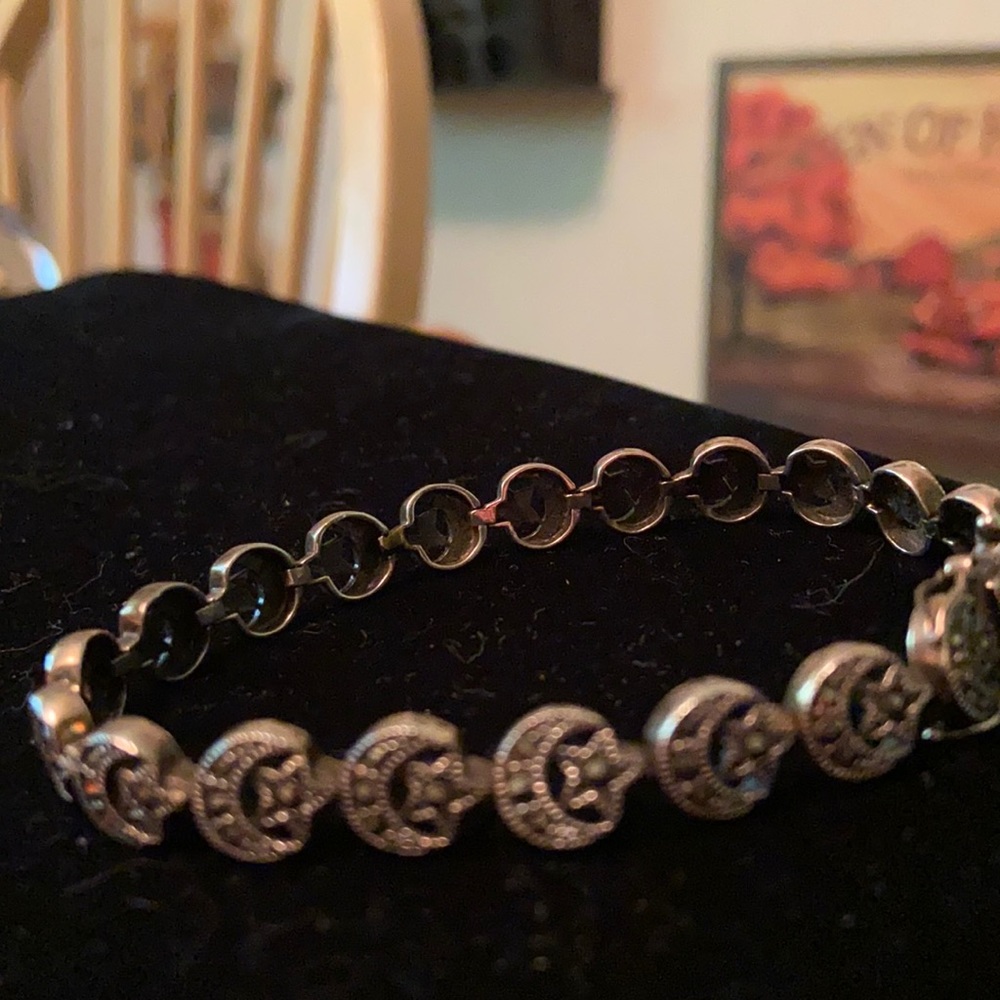 STERLING Silver & Marcasite CELESTIAL Bracelet